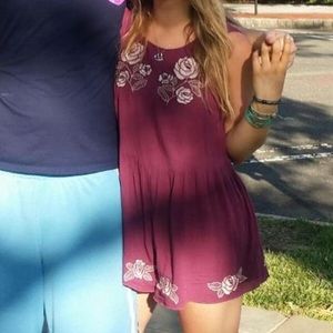 Purple floral romper(fits like medium)